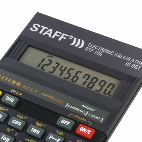 Калькулятор инженерный STAFF STF-165, 143х78 мм, 128 функций, 10 разрядов фото 9