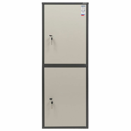 Шкаф металлический для документов AIKO "SL-125/2Т" ГРАФИТ, 1252х460х340 мм, 31 кг, сварной фото 3