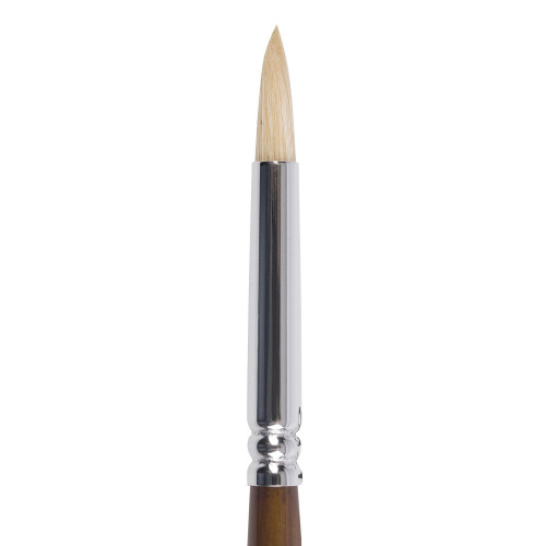 Кисть художественная профессиональная BRAUBERG ART CLASSIC, №4, щетина, круглая, длинная ручка фото 4