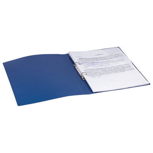 Папка на 2 кольцах BRAUBERG "Office", 21 мм, до 120 листов, 0,5 мм, синяя фото 4