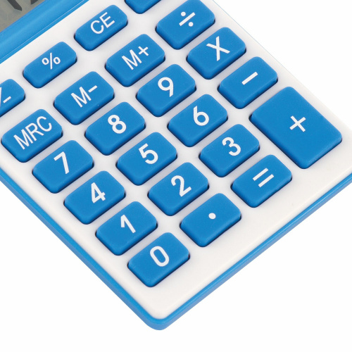 Калькулятор карманный BRAUBERG, 107x64 мм, 8 разрядов, двойное питание, синий фото 2