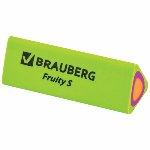 Ластик BRAUBERG "Fruity S", 44х15х15 мм, цвет ассорти, треугольный фото 3