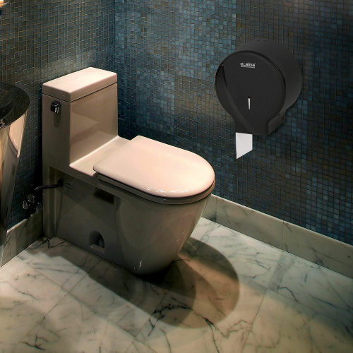 Диспенсер для туалетной бумаги LAIMA PROFESSIONAL ORIGINAL, малый, черный, ABS-пластик фото 7