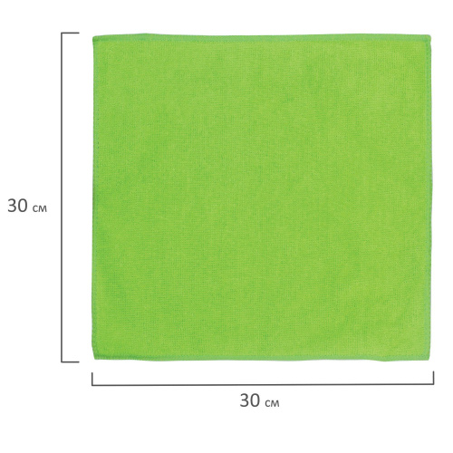Салфетка универсальная, плотная микрофибра ОФИСМАГ "Стандарт", 30х30 см, зеленая фото 4