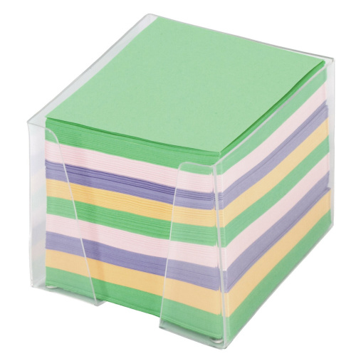 Блок для записей ОФИСМАГ, в подставке прозрачной, куб 9х9х9 см, цветной фото 6