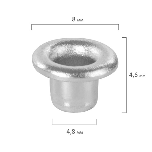 Люверсы BRAUBERG, 250 шт., внутренний диаметр 4,8 мм, длина 4,6 мм, серебристые фото 6