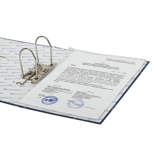 Папка-регистратор ШИРОКИЙ КОРЕШОК 90 мм, с мраморным покрытием, синяя, BRAUBERG, 271834 фото 8