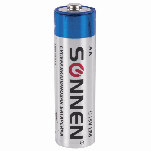 Батарейки SONNEN Super Alkaline, АА, 4 шт., алкалиновые, пальчиковые, блистер фото 6