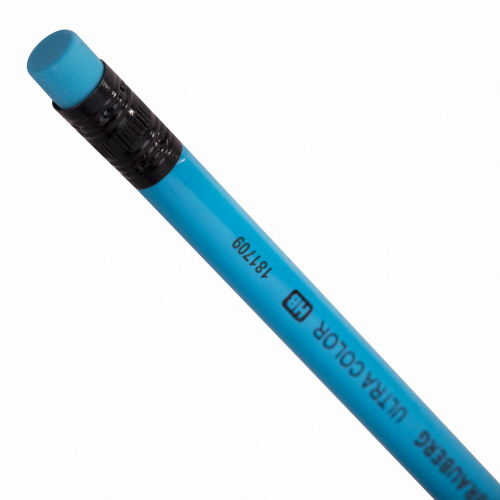 Набор карандашей чернографитных BRAUBERG "ULTRA COLOR" 4 шт., HB, с ластиком, пластиковые фото 2