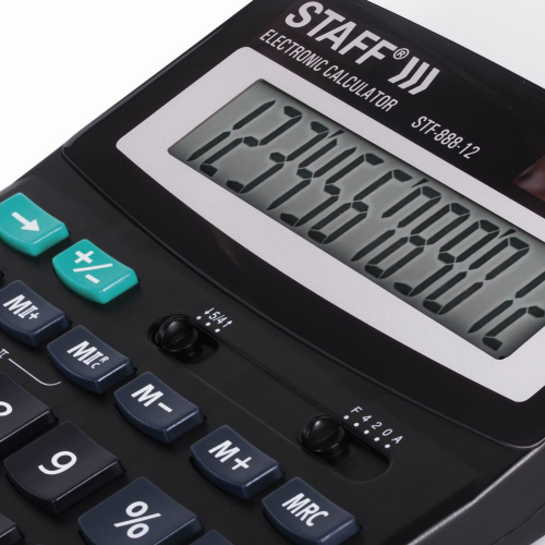 Калькулятор настольный STAFF STF-888-12, 200х150 мм, 12 разрядов, двойное питание фото 5