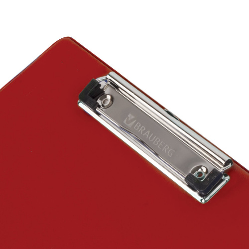 Доска-планшет BRAUBERG "NUMBER ONE", А4, картон/ПВХ, с прижимом, бордовая фото 2