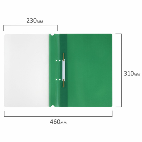 Скоросшиватель пластиковый с перфорацией STAFF, А4, 100/120 мкм, зеленый, 271717 фото 9