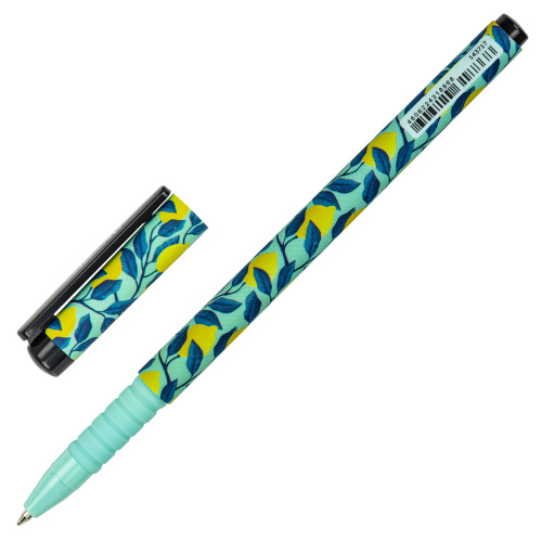 Ручка шариковая BRAUBERG SOFT TOUCH GRIP "CITRUS", мягкое покрытие, узел 0,7 мм, синяя фото 6