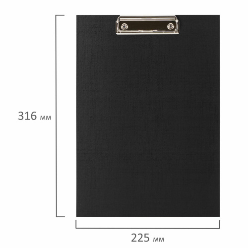 Доска-планшет STAFF "EVERYDAY", А4 , картон/бумвинил,  с прижимом, черная фото 6