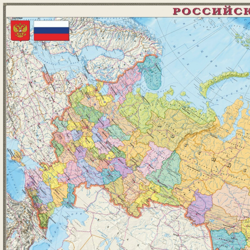 Карта настенная DMB "Россия. Политико-административная карта", М-1:5,5 млн., 156х100 см, ламинир фото 2