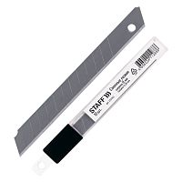 Лезвия для ножей STAFF "Basic", 9 мм, 10 шт., толщина лезвия 0,38 мм, в пластиковом пенале