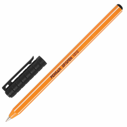 Ручка шариковая масляная PENSAN "Officepen 1010", корпус оранжевый, линия письма 0,8 мм, черная