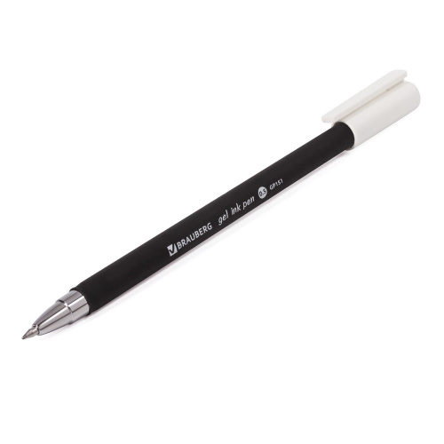 Ручка гелевая BRAUBERG "Matt Gel", ЧЕРНАЯ, корпус soft-touch, линия 0,35 мм фото 9