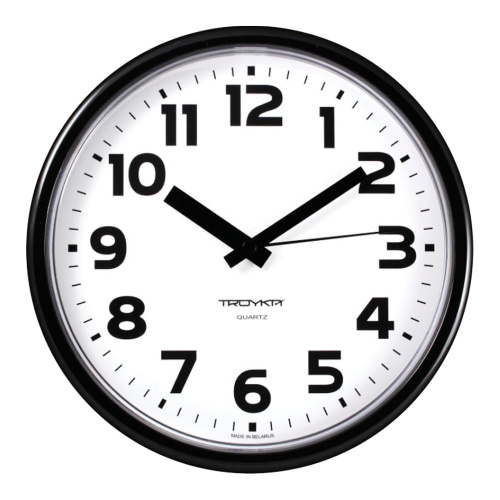 Часы настенные TROYKA, круг, 23х23х4 см, белые, черная рамка
