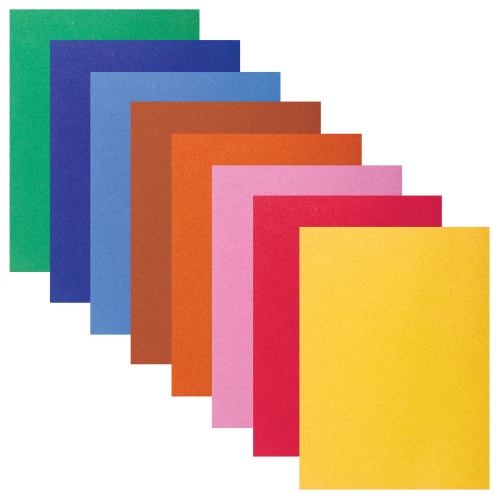 Цветная бумага BRAUBERG, А4, бархатная, 8 л., 8 цв., 110 г/м2 фото 2