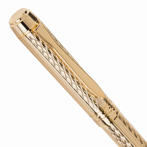 Ручка подарочная шариковая GALANT "Graven Gold", корпус золотистый с гравировкой, синяя фото 8