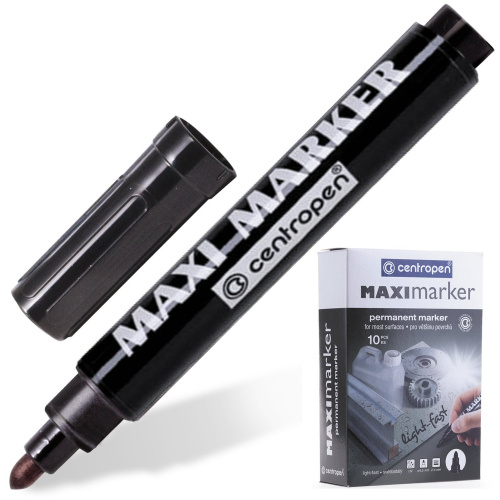 Маркер перманентный универсальный CENTROPEN "Maxi Marker", черный фото 2