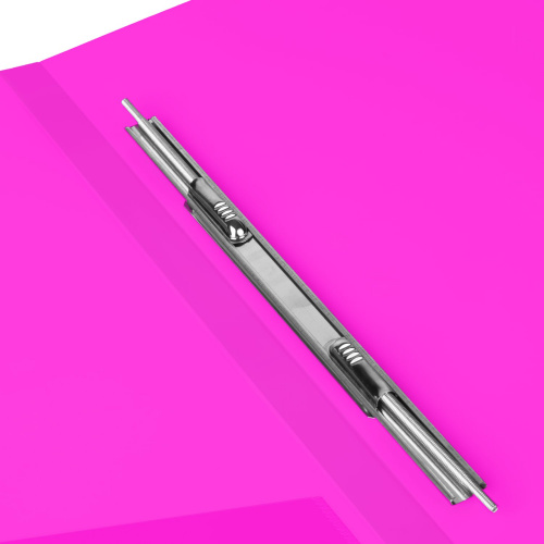 Папка с металлич скоросшивателем и внутренним карманом BRAUBERG "Neon", 16 мм, до 100 л, розовая фото 5