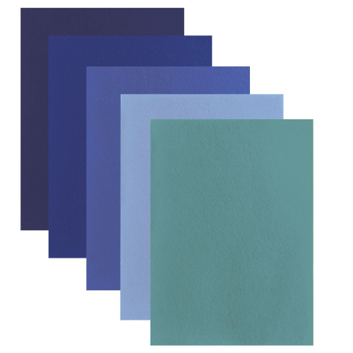 Цветной фетр для творчества ОСТРОВ СОКРОВИЩ, А4, 5 листов, 5 цветов, толщина 2 мм, оттенки синего фото 2