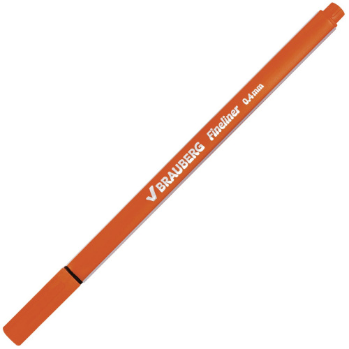 Ручка капиллярная (линер) BRAUBERG "Aero", металлический наконечник, линия письма 0,4 мм, оранжевая фото 5