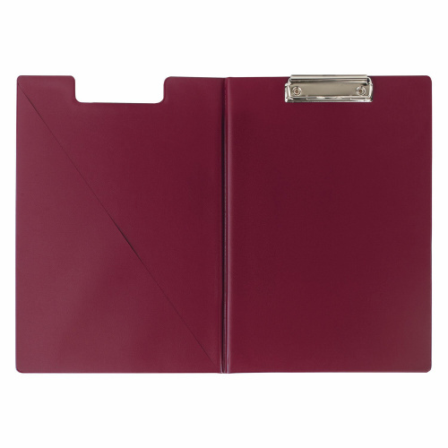 Папка-планшет ОФИСМАГ, А4, с прижимом и крышкой, бордовая фото 9