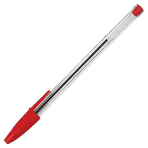 Ручка шариковая STAFF "Basic BP-01", письмо 750 метров, длина корпуса 14 см, красная фото 7