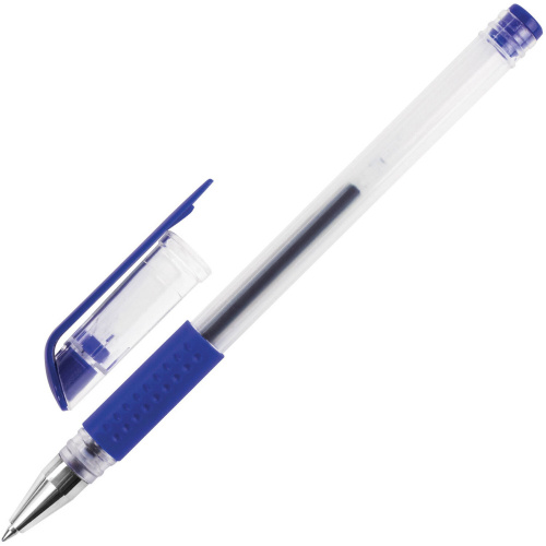 Ручка гелевая STAFF "EVERYDAY", 12 штук, линия письма 0,35 мм, с грипом, синяя фото 3