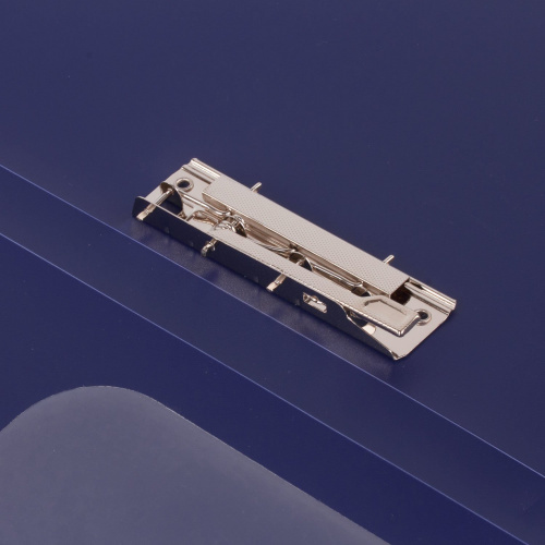 Папка с боковым металлич прижимом и внутренним карманом BRAUBERG, темно-синяя, до 100 л, 0,6 мм фото 7