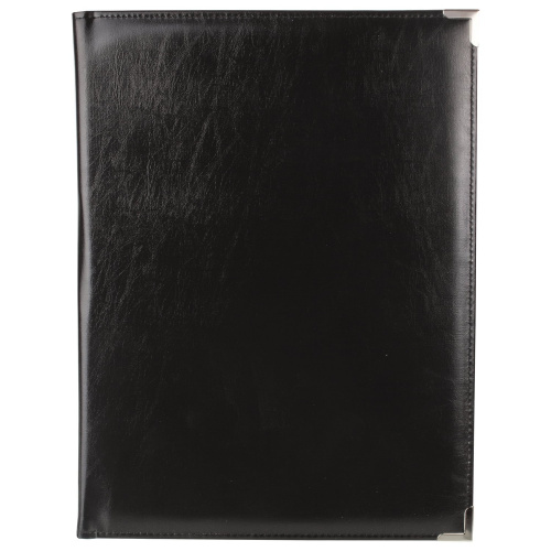 Папка адресная из кожзама без надписи АЛЕКС, А4, 33х25х2 см, черная фото 4