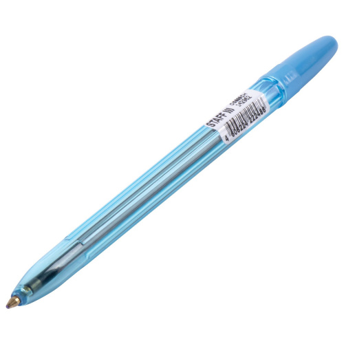 Ручка шариковая масляная STAFF "Office", корпус тонированный, линия письма 0,7 мм, синяя фото 4
