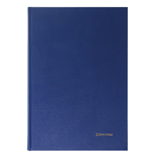 Книга учета BRAUBERG, А4, 144 л., линия, твердая, бумвинил, блок офсет, синий фото 6