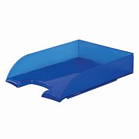 Лоток горизонтальный для бумаг BRAUBERG "Office style", 320х245х65 мм, тонированный синий