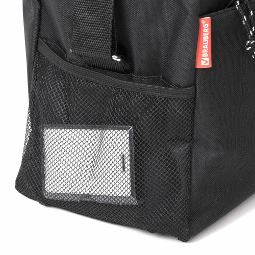 Сумка спортивная BRAUBERG MOVE с карманом, черная, 45x30x20 см, 271689 фото 10