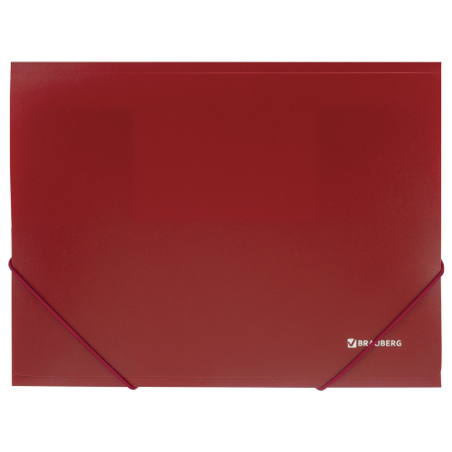 Папка на резинках BRAUBERG, стандарт, до 300 листов, 0,5 мм, красная фото 2