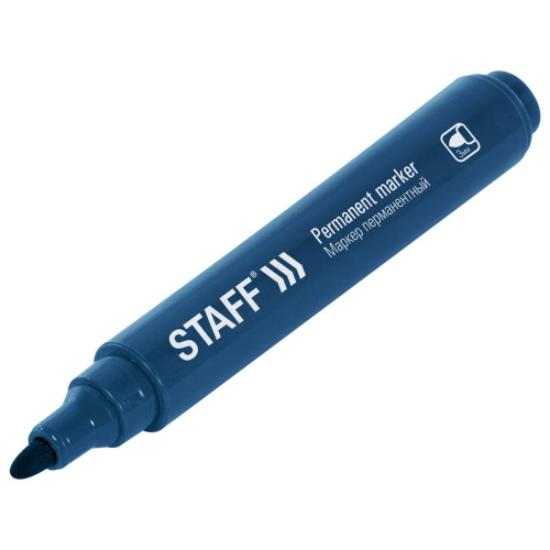 Маркер перманентный STAFF "Basic Budget PM-125", круглый наконечник 3 мм, синий фото 9