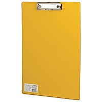 Доска-планшет BRAUBERG "Comfort", с прижимом, А4, картон/ПВХ, желтая