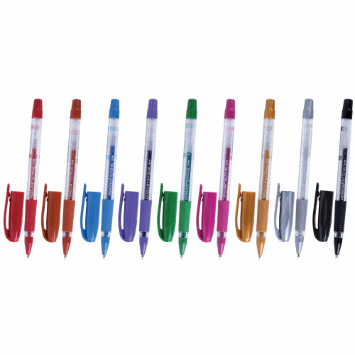 Ручка гелевая PENSAN "Glitter Gel", чернила с блестками, линия письма 0,5 мм, дисплей, черная фото 10