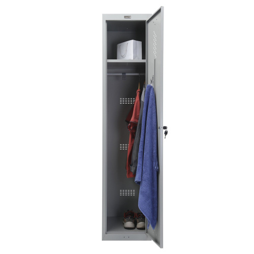 Шкаф металлический для одежды BRABIX "LK 11-40", 1 секция, 1830х400х500 мм, 20 кг, усиленный фото 4