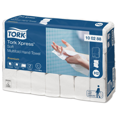 Полотенца бумажные TORK, 21 шт., 2-слойные, белые, 21х34 фото 2