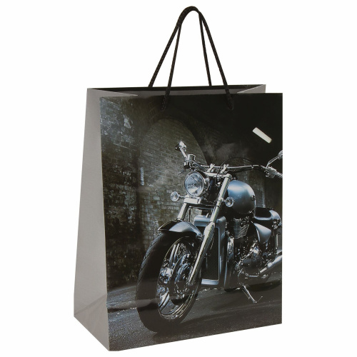 Пакет подарочный ЗОЛОТАЯ СКАЗКА "Мотоцикл", 26x12,7x32,4 см, ламинированный