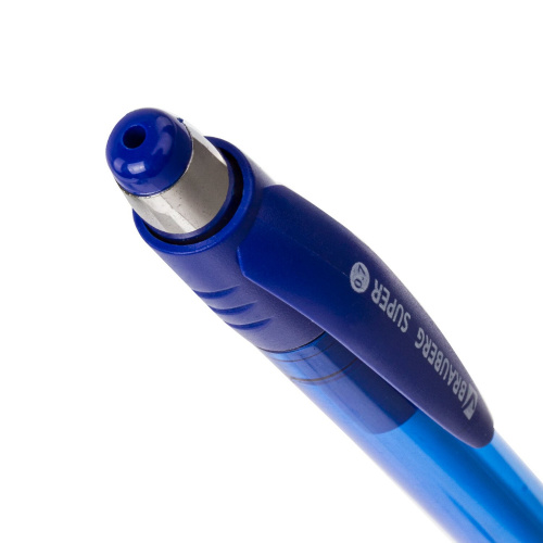 Ручки шариковые автоматические с грипом BRAUBERG "SUPER", 12 штук, синие фото 7