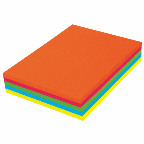 Бумага цветная DOUBLE A, А4, 80 г/м2, 500 л. (5 цветов x 100 листов), микс интенсив фото 2
