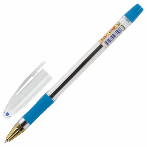 Ручка шариковая масляная с грипом BRAUBERG "Model-XL GLD", линия письма 0,25 мм, синяя фото 10