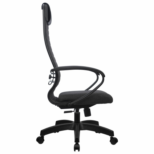 Кресло офисное МЕТТА "К-27" пластик, ткань, сиденье и спинка мягкие, серое фото 7
