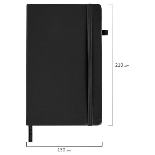 Скетчбук, черная бумага 140 г/м2 130х210 мм, 80 л., КОЖЗАМ, резинка, карман, BRAUBERG ART, черный фото 3